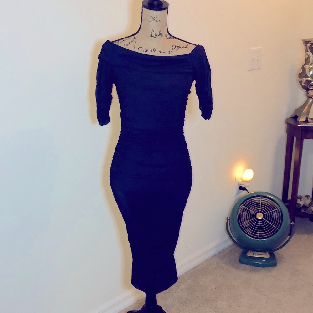 VENUS Cinched Blue Dress